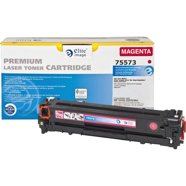 Elite Image Remanufactured Toner Cartridge, Alternative for HP 128A (CE323A), Laser, 1300 Pages, Magenta, 1 Each (ELI75573) Each