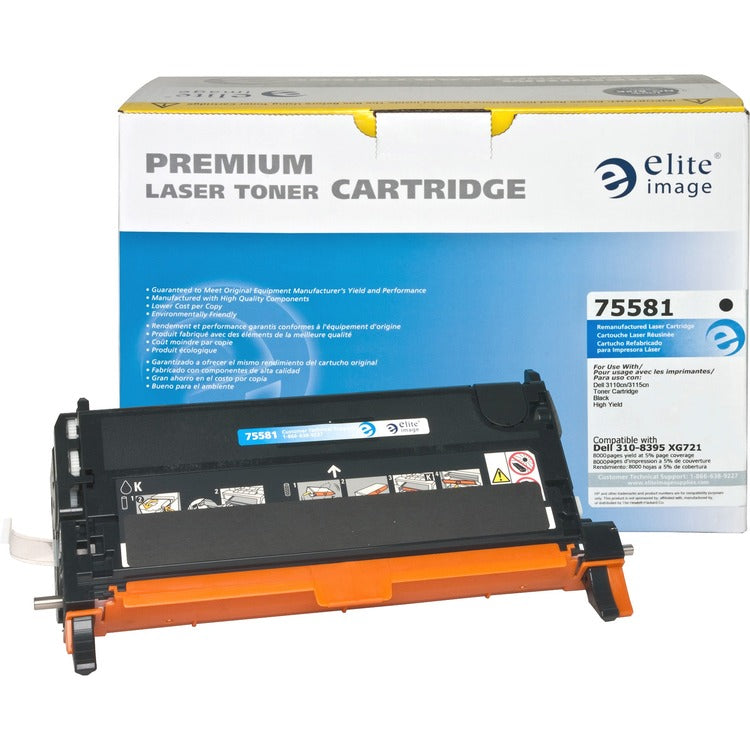 Elite Image Remanufactured Toner Cartridge, Alternative for Dell (310-8395), Laser, 8000 Pages, Black, 1 Each (ELI75581) Each