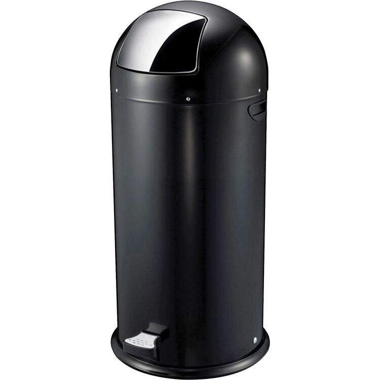 Genuine Joe Foot Pedal Receptacle, Round-Top, 13.5 Gal., BK (GJO58890) Each