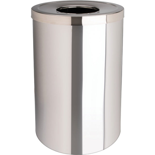 Genuine Joe Waste Receptacle, Open-Mouth, 30 Gal., Stainless Steel (GJO58895)