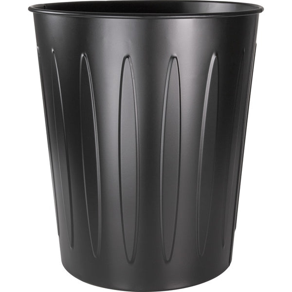 Genuine Joe Metal Trash Can, Fire-Safe, 13"DX14"H, Black (GJO58897)