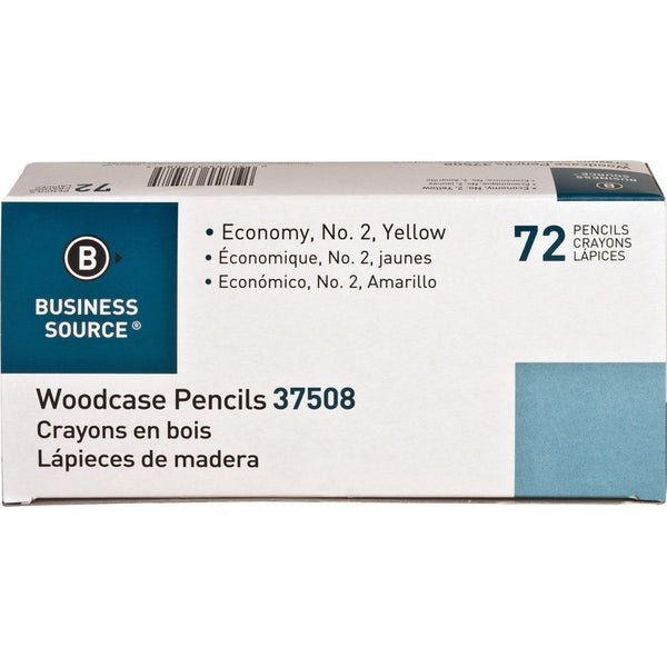 Business Source Woodcase Pencils, No. 2, 72 Pencils/BX, Yellow (BSN37508) Box of 72