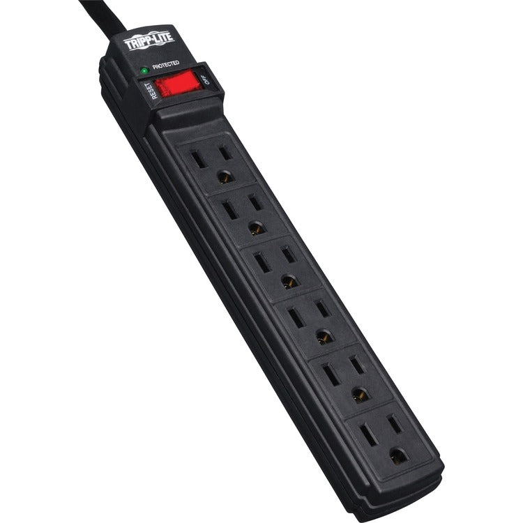 Tripp Lite by Eaton Surge Protector Power Strip 6 Outlet 6' Cord 360 Joules, Black (TRPTLP6B) Each