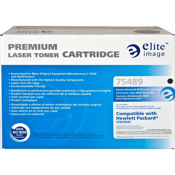 Elite Image Remanufactured MICR Toner Cartridge, Alternative for HP 55A (CE255A), Laser, 6000 Pages, Black, 1 Each (ELI75489) Each