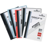DURABLE DURACLIP Letter Report Cover, 8 1/2" x 11", 30 Sheets Capacity, Vinyl, Steel, Black (DBL220301) Each
