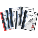 DURABLE DURACLIP Letter Report Cover, 8 1/2" x 11", 30 Sheets Capacity, Vinyl, Steel, Black (DBL220301) Each
