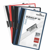 DURABLE DURACLIP Letter Report Cover, 8 1/2" x 11", 30 Sheets Capacity, Vinyl, Steel (DBL220307) Each