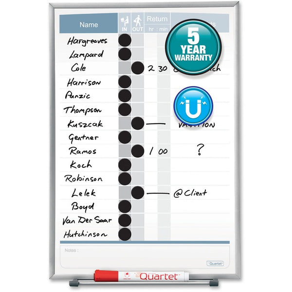 Quartet Matrix Employee Tracking Board, 11 x 16 (QRT33703)