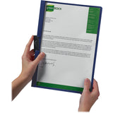 DURABLE DuraClip Report Cover, Clip Fastener, 8.5 x 11, Clear/Dark Blue, 25/Box (DBL221407) Box of 25