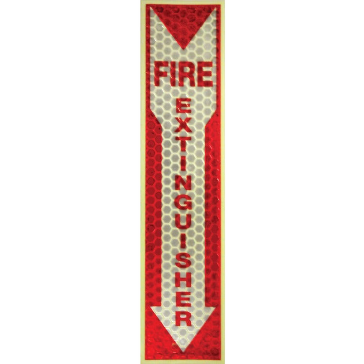 Miller's Creek Fire Extinguisher Sign, Glow in Dark, 1&quot;x4&quot;x16-3/4&quot;, RD/WE (MLE151833) Each