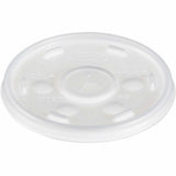 Dart 10 oz HIPS Plastic Straw-Slotted Lid, Translucent, 3.5" Diameter, 100/Pack (DCC10SLPK) Pack of 100