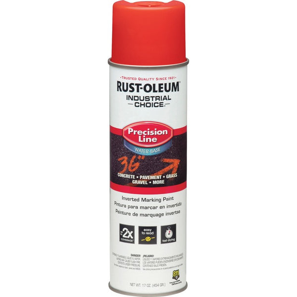 Rust-Oleum Marking Paint Spray, Water-Based, 17 oz., Safety Red (RST203038) Each