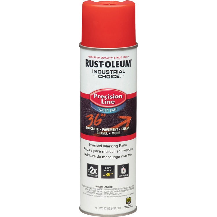 Rust-Oleum Marking Paint Spray, Water-Based, 17 oz., Safety Red (RST203038) Each