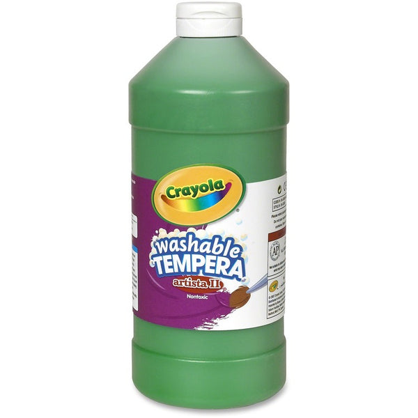 Crayola Artista II Washable Tempera Paint, Green, 32 oz (CYO543132044)