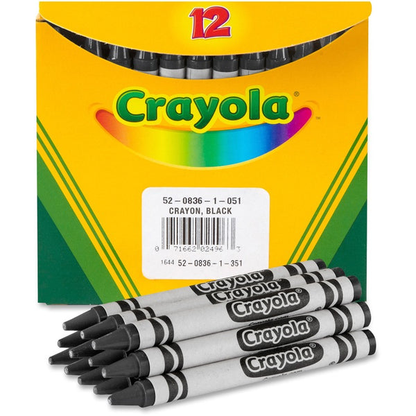 Crayola Bulk Crayons, 24BX/CT, Black (CYO520836051) Box of 12