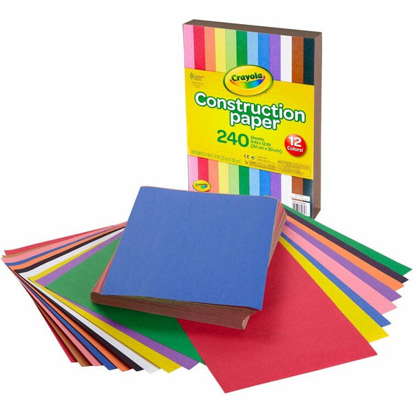 Crayola Construction Paper, 9" x 12", 240Sheets/PK, Ast (CYO993200) Pack of 240