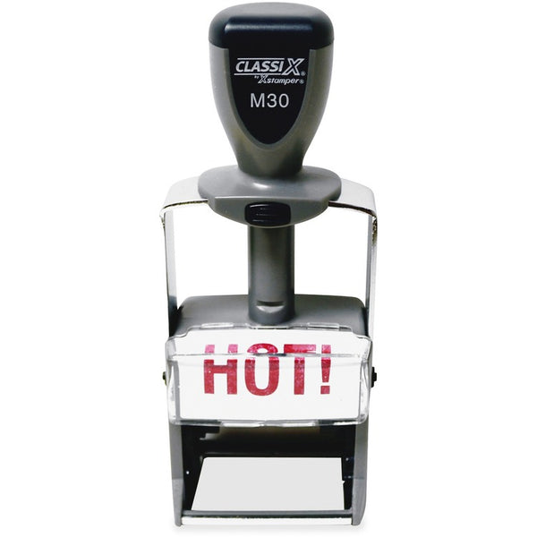 Xstamper ClassiX Self-Inking Steel Message Stamp, 15/16" x 1-9/16, Ast (XSTM30) Each