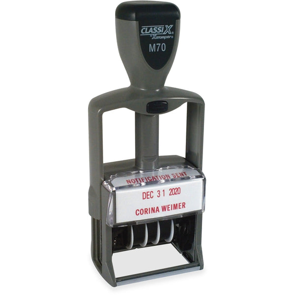 Xstamper Self-Inking Plastic Date Stamp, 15-1/6" x 1-9/16", Ast (XSTM70) Each
