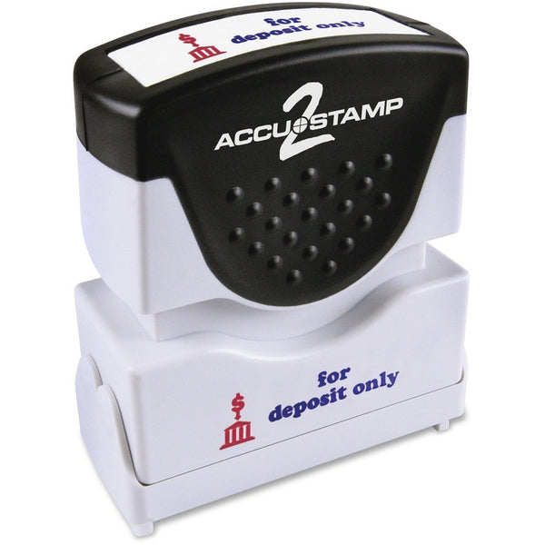 Consolidated Stamp Pre-Inked Shutter Stamp, Red/Blue, FOR DEPOSIT ONLY, 1 5/8 x 1/2 (COS035523) Each