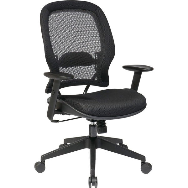 Office Star AirGrid Back & Mesh Seat Managers Chair - Black Seat - Black Back - High Back - 5-star Base - Armrest (OSP5540) Each
