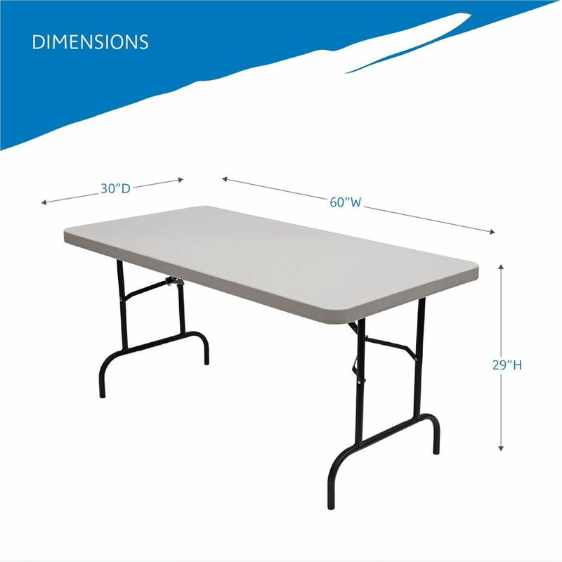 Iceberg Commercial Folding Table, 60" Table Top Length x 30" Table Top Width x 2" Table Top Thickness (ICE65513) Each