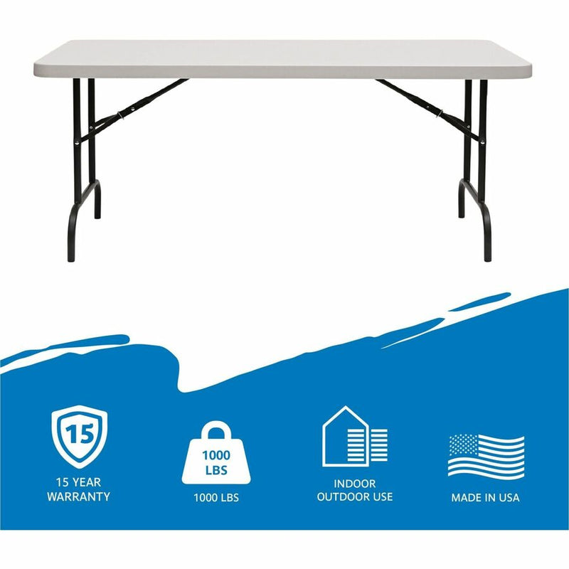 Iceberg Commercial Folding Table, 60" Table Top Length x 30" Table Top Width x 2" Table Top Thickness (ICE65513) Each