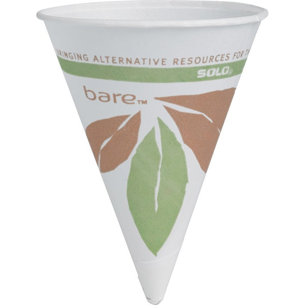 Solo 4 ounce Paper Cone Cups - 200 / Pack - 4 fl oz - Cone - 200 / Pack - Multi - Paper - Cold Drink, Beverage (SCC4BRJ8614)