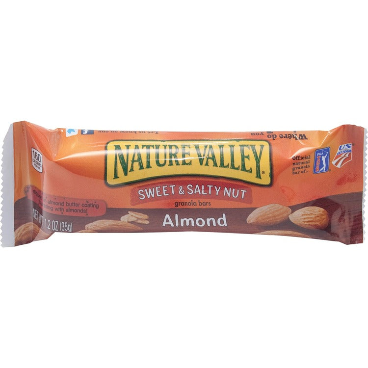 NATURE VALLEY Nut Granola Bars, Sweet/Salty, 1.2oz, 16/BX, Almond (GNMSN42068)