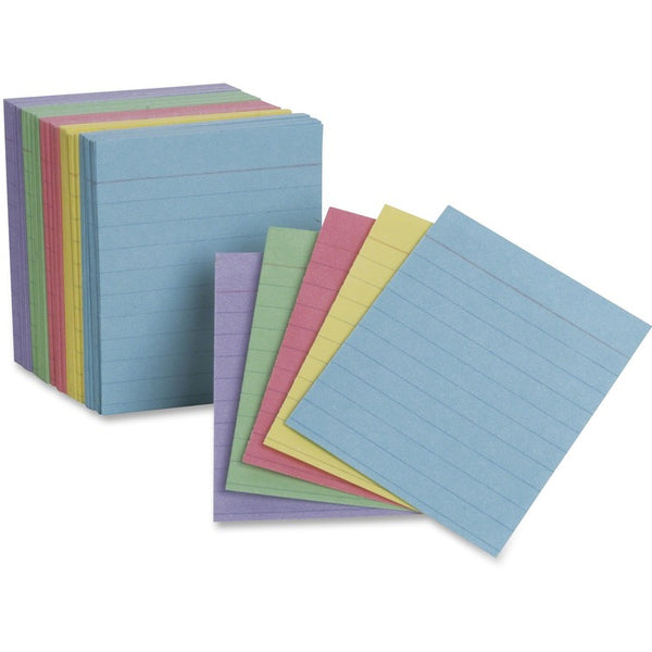 TOPS Ruled Mini Index Cards, 3 x 2 1/2, Assorted, 200/Pack (OXF10010) Pack of 200