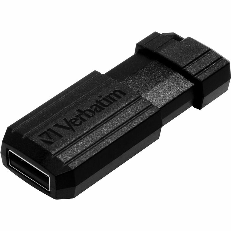 Microban PinStripe USB Flash Drive, 16 GB, Black (VER49063) Each