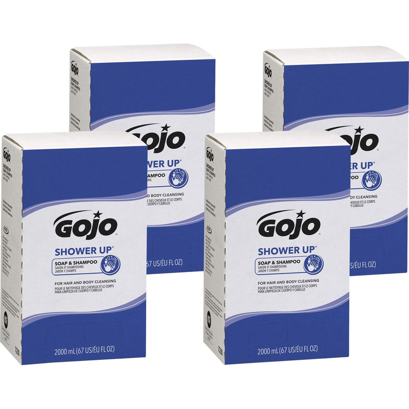 Gojo&reg; SHOWER UP Soap & Shampoo - Clean Scent - 67.6 fl oz (2 L) - Hair, Hand, Body - Rose - Pleasant Scent, Bio-based - 4 / Carton (GOJ723004) Case of 4