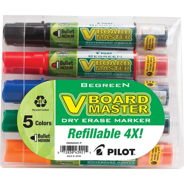 Pilot Whiteboard Marker, Refillable, Assorted (PIL43921)