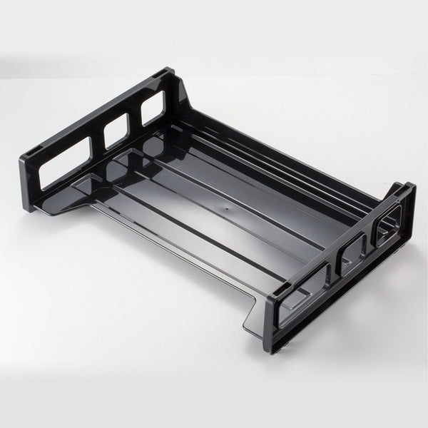 Officemate Recycled Side Load Desk Tray, 1 Section, Letter Size Files, 13.19" x 9" x 2.75", Black (OIC26052) Each
