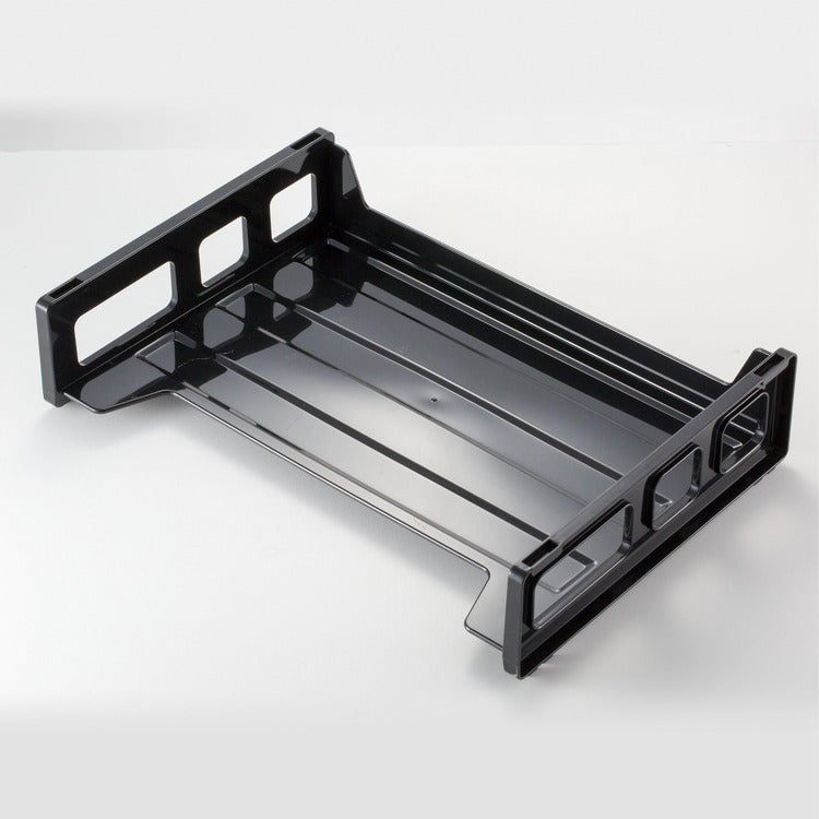 Officemate Recycled Side Load Desk Tray, 1 Section, Letter Size Files, 13.19" x 9" x 2.75", Black (OIC26052) Each