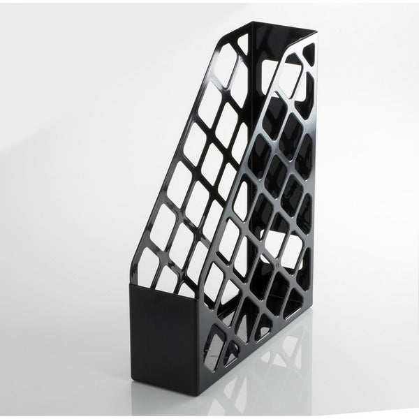 Officemate Recycled Plastic Magazine File, 11-3/4" x 3" x 9-1/2", Black (OIC26082) Each