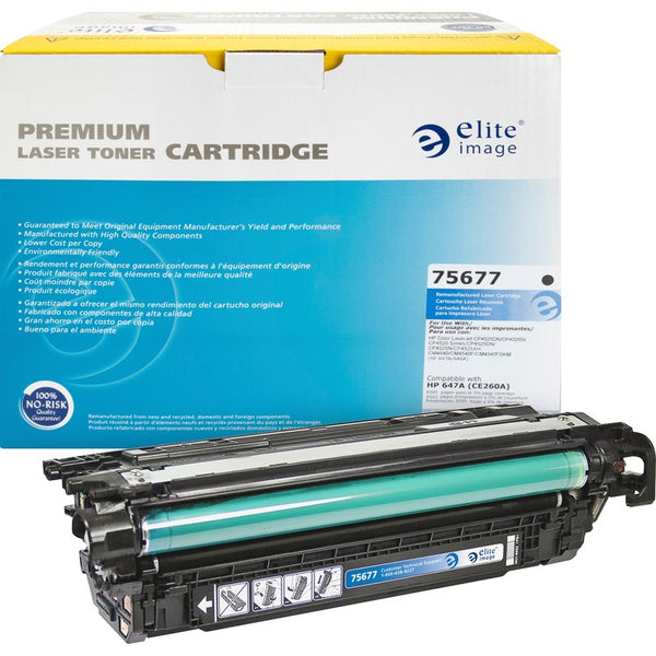 Elite Image Remanufactured Toner Cartridge, Alternative for HP 647A (CE260A), Laser, 8500 Pages, Black, 1 Each (ELI75677) Each