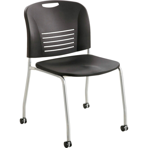 Safco Stack Chair with Casters, Black (SAF4291BL)