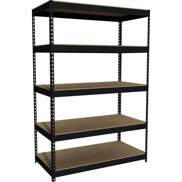 Lorell Riveted Steel Shelving, 24"x48"x72", Black (LLR60624)