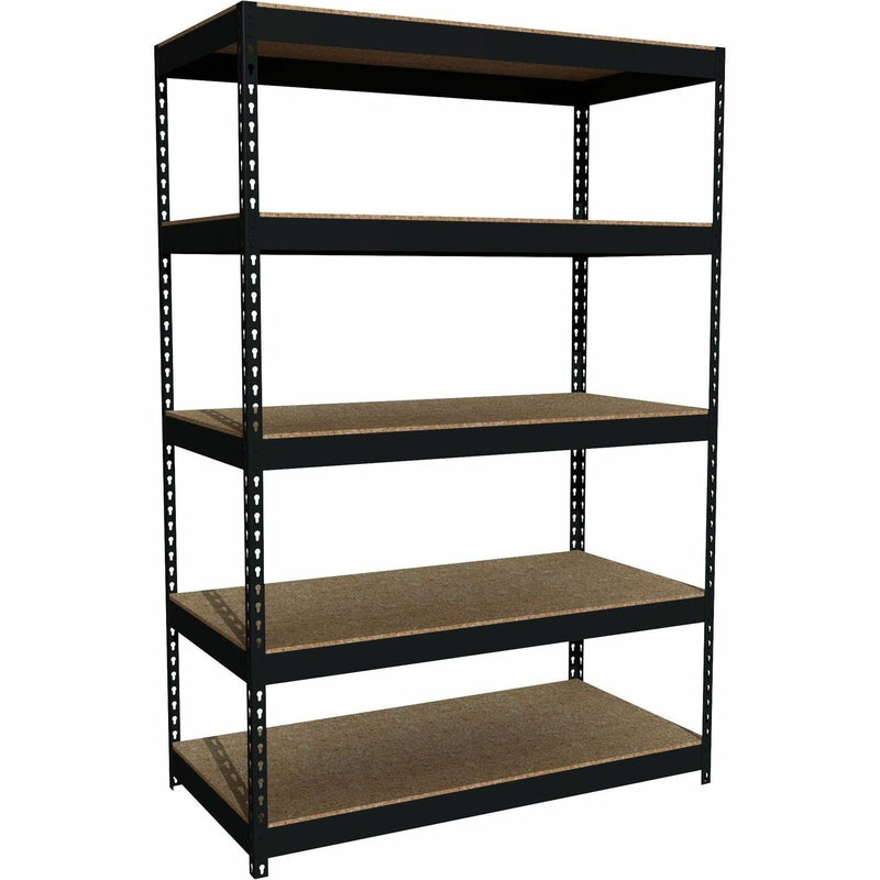 Lorell Riveted Steel Shelving, 24"x48"x72", Black (LLR60624) Each