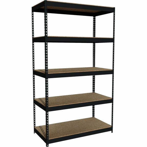 Lorell Riveted Steel Shelving, 24"x48"x84", Black (LLR60648)