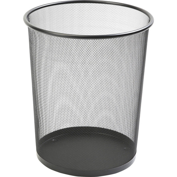 Lorell Steel Mesh Round Waste Bin, Black (LLR52770)