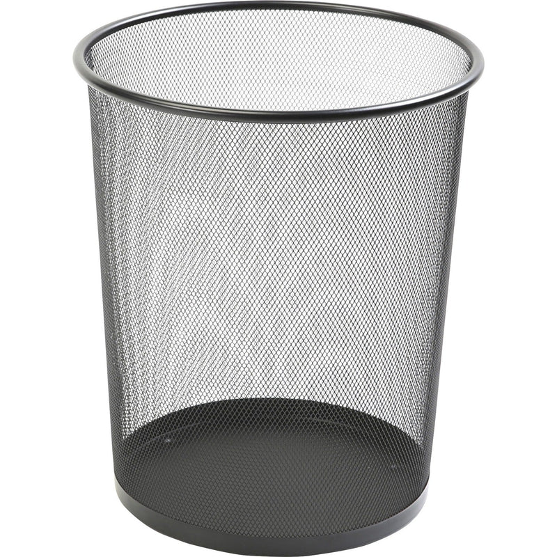 Lorell Steel Mesh Round Waste Bin, Black (LLR52770)