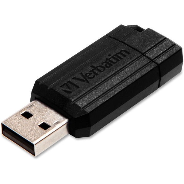 Microban PinStripe USB Flash Drive, 8 GB, Black (VER49062)