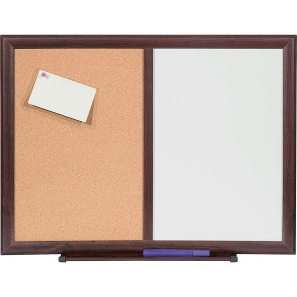 Lorell Dryerase/Bulletin Board Combo, 36" x 48", Mahogany (LLR84171)