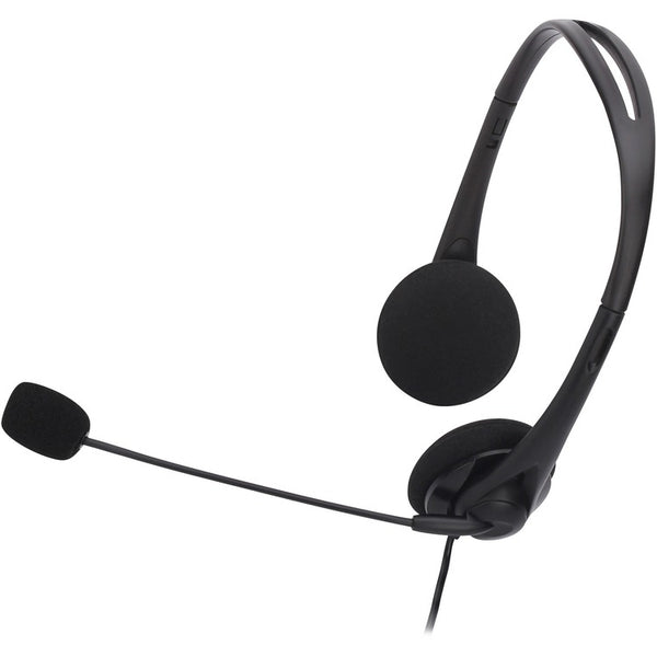 Compucessory Lightweight Stereo Headphones with Microphone, Black (CCS15154) Each