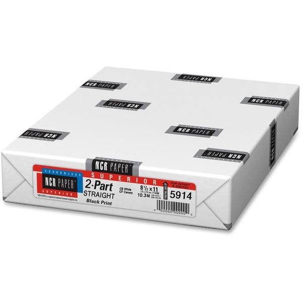 NCR Paper Paper, Carbonless, 92GE, 2-Part, 8 1/2" x 11" (NCR5914) Pack of 500