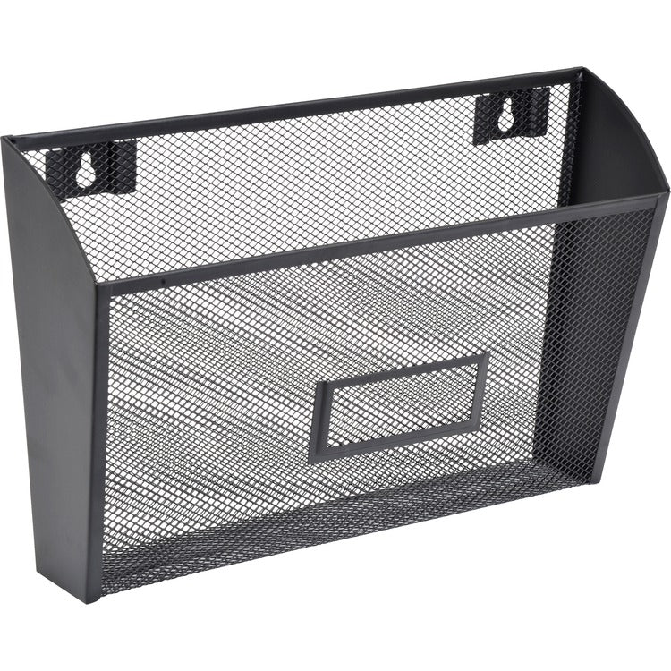 Lorell Mesh Wall Pocket, 8.8"H x 14" W x 3.4" D, Black (LLR84144)