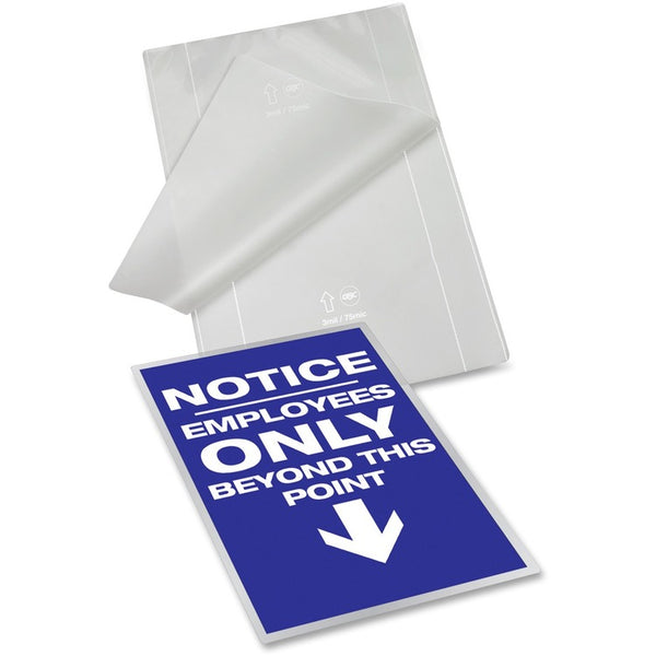 GBC EZUse Thermal Laminating Pouches, 3 mil, 9" x 11.5", Gloss Clear, 100/Box (GBC3745003)