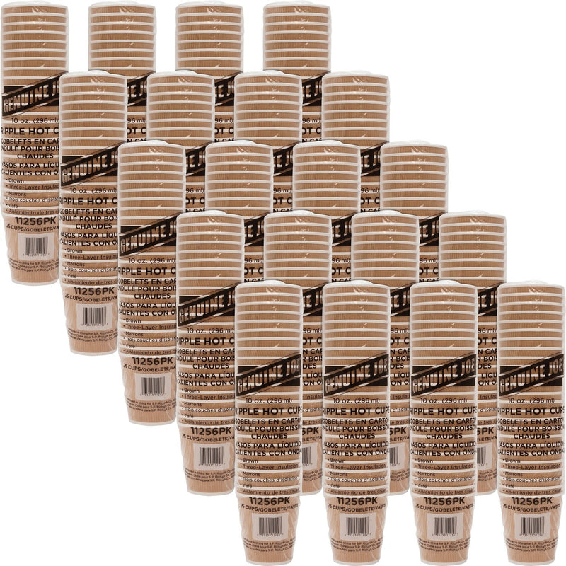 Genuine Joe Rippled Hot Cup, 10 OZ, Brown, Case of 500 (GJO11256CT) Case of 500