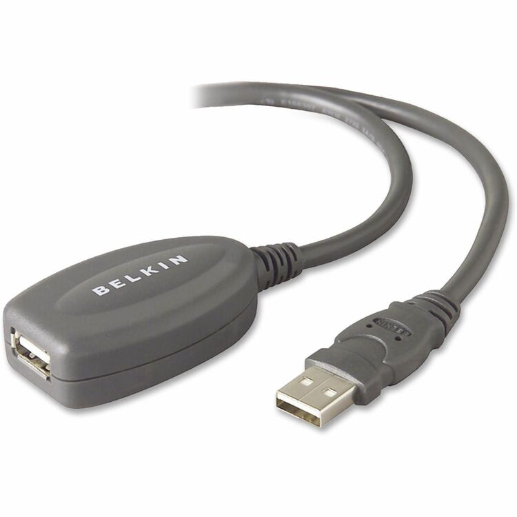 Belkin F3U130-16 Gray 16' USB Extension Cable, Connect up to 4 Cables (BLKF3U13016) Each